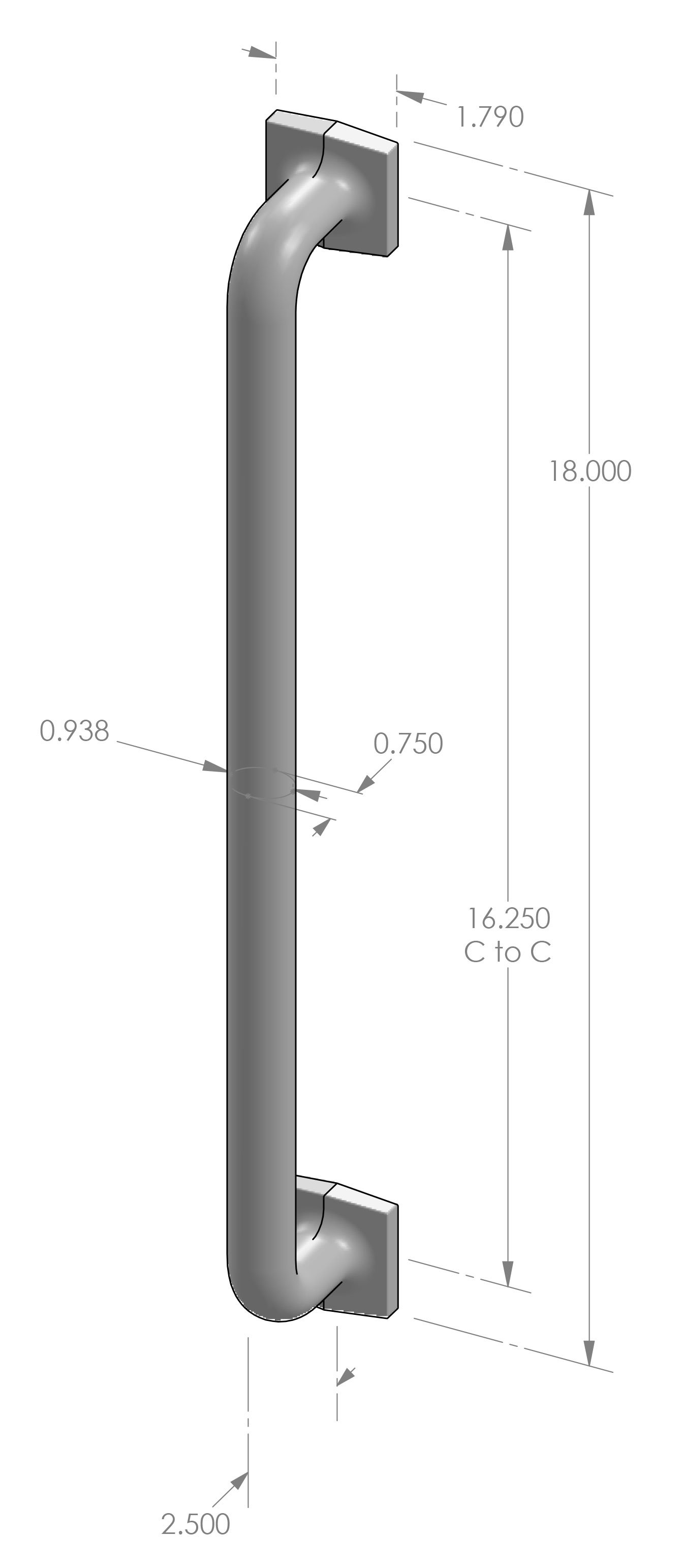 GH-550SQ Square Foot Grip Handle  Specifications