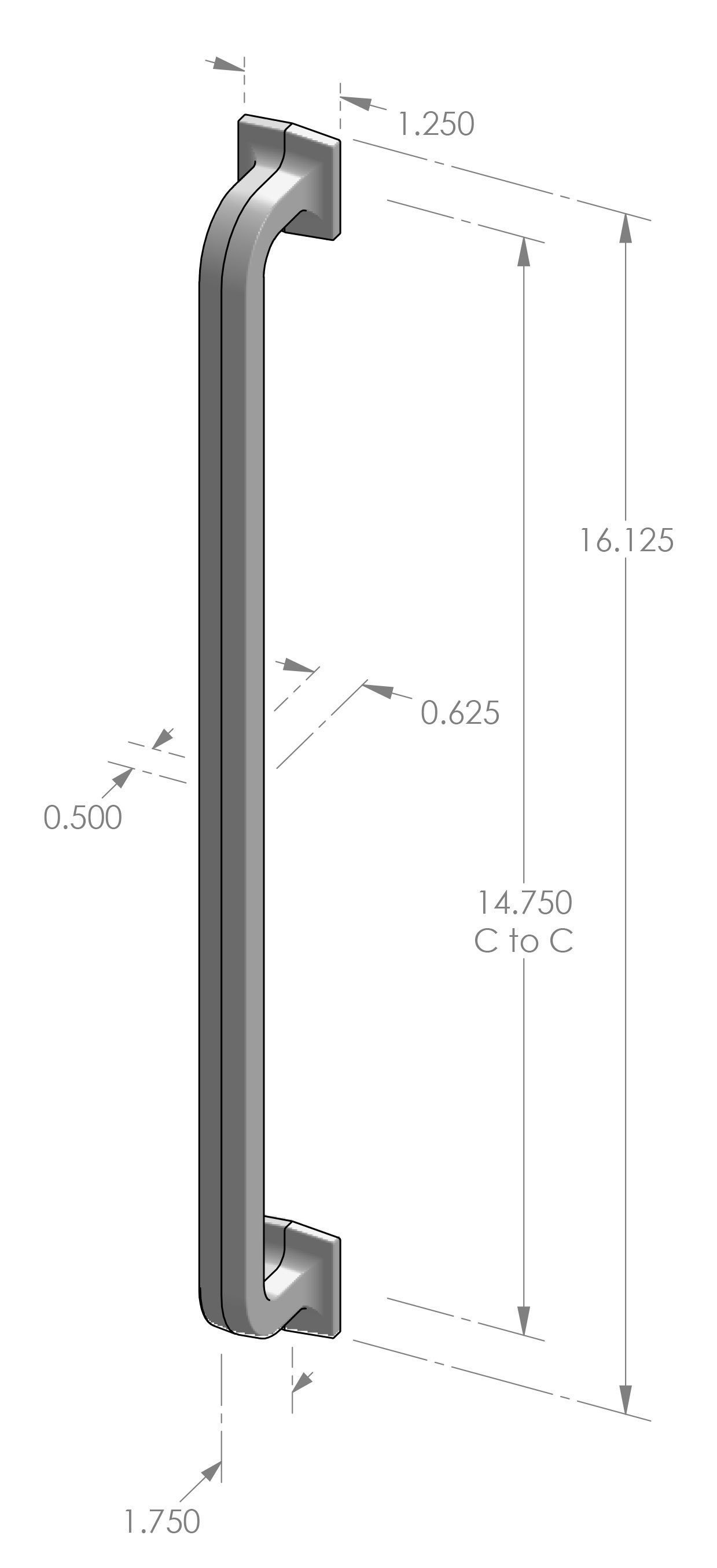 GH-559 Square Foot Grip Handle  Specifications