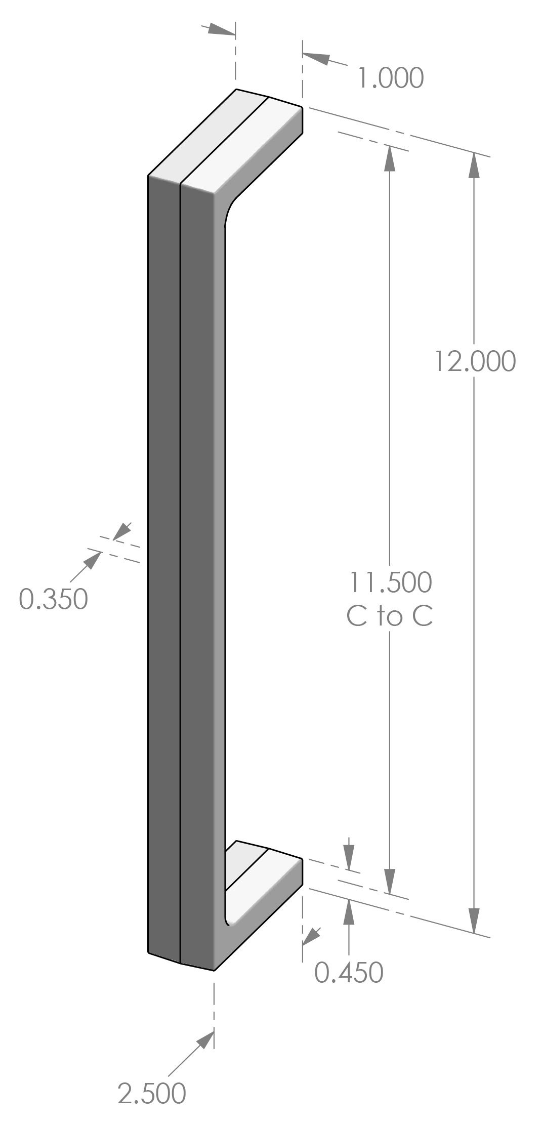 GH-983-12 Contemporary Grip Handle Specifications