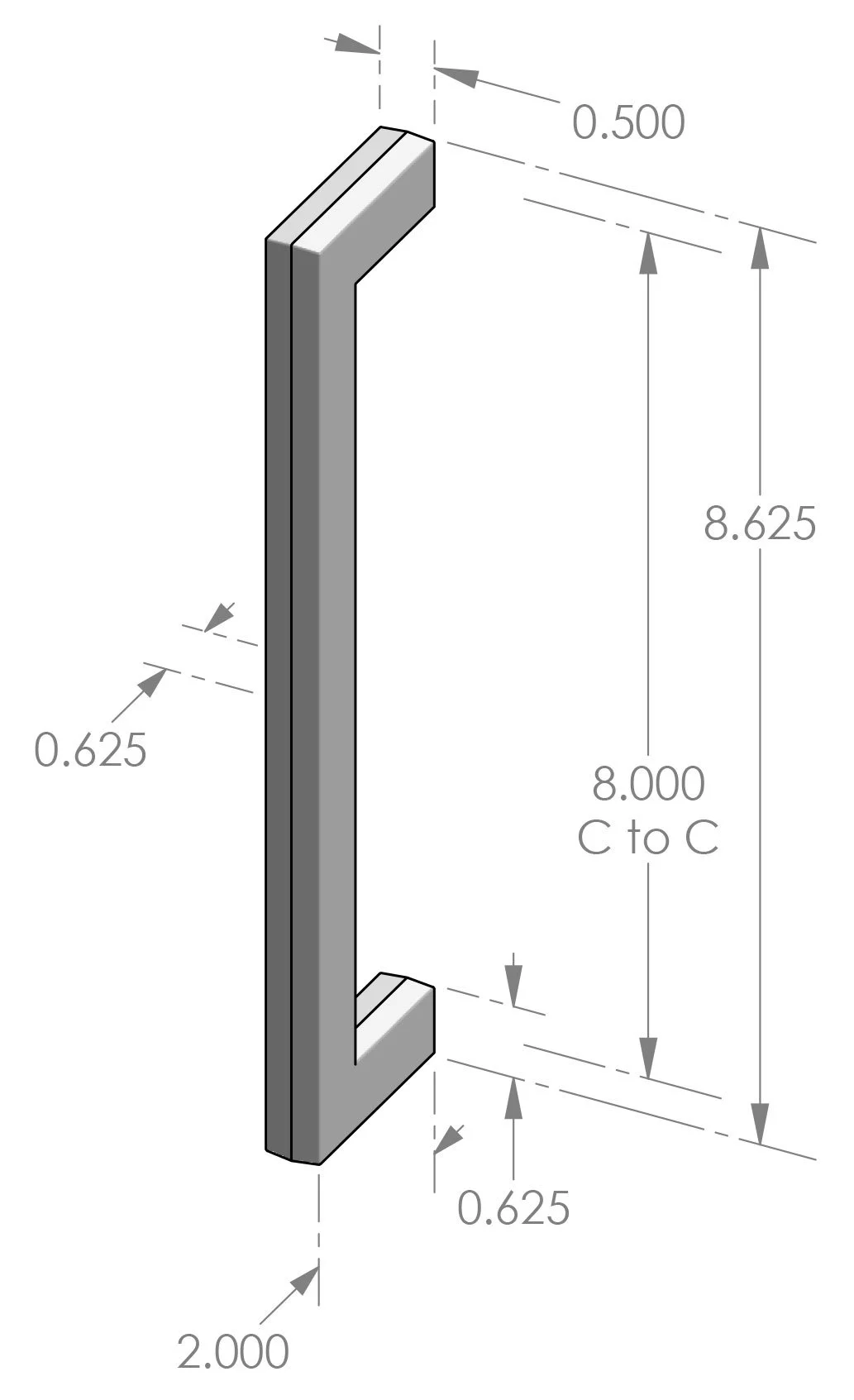 GH-1008 Square Grip Handle Specifications