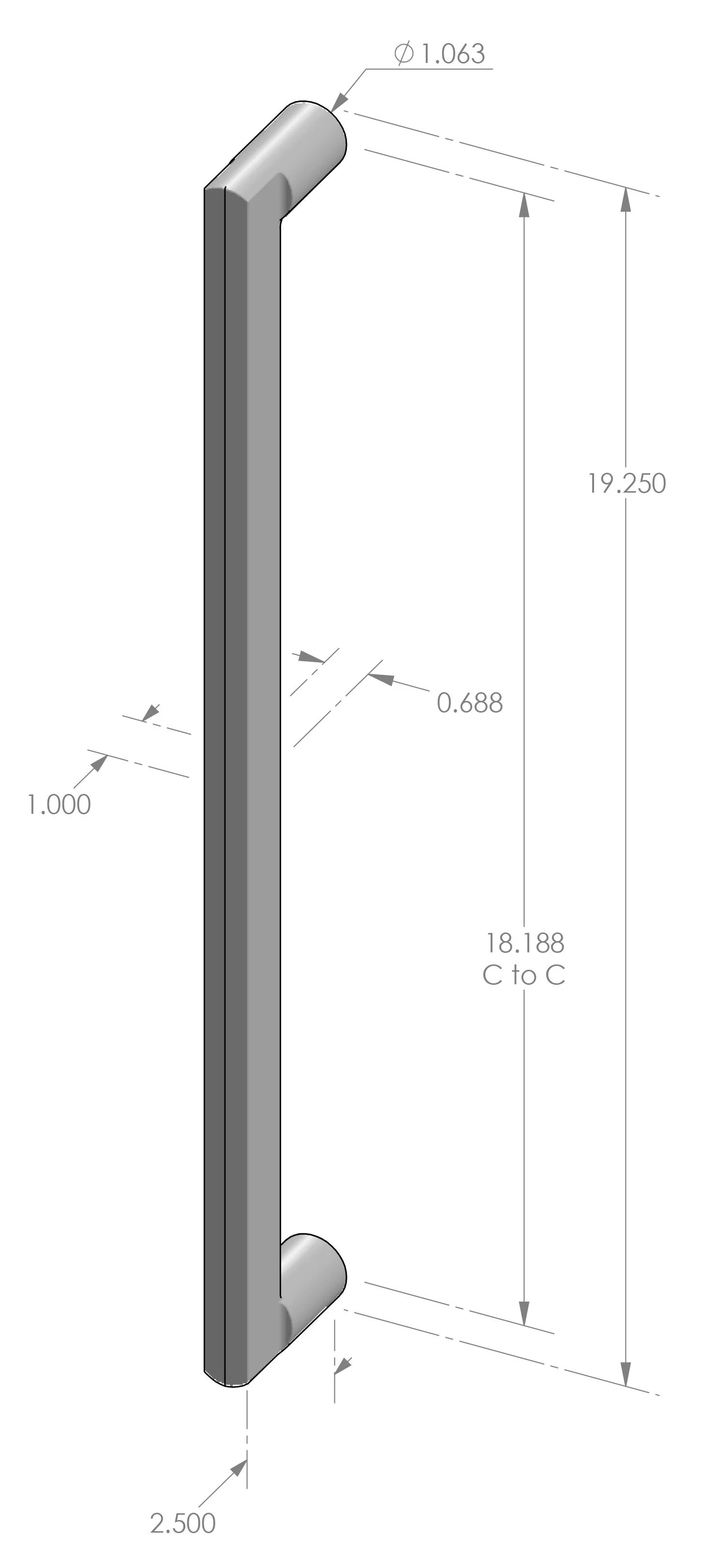 GH-9115-18 Contemporary Grip Handle Specifications