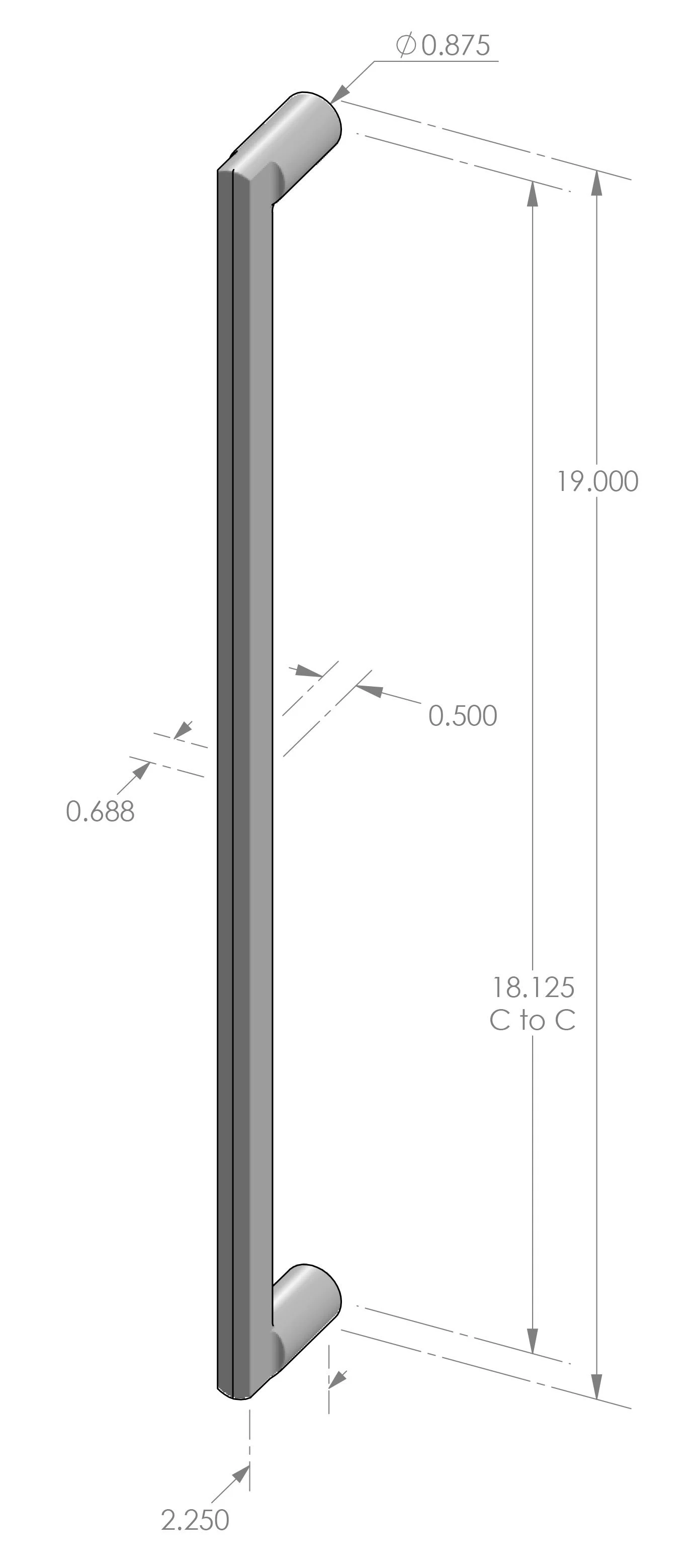 GH-9119 Contemporary Grip Handle  Specifications