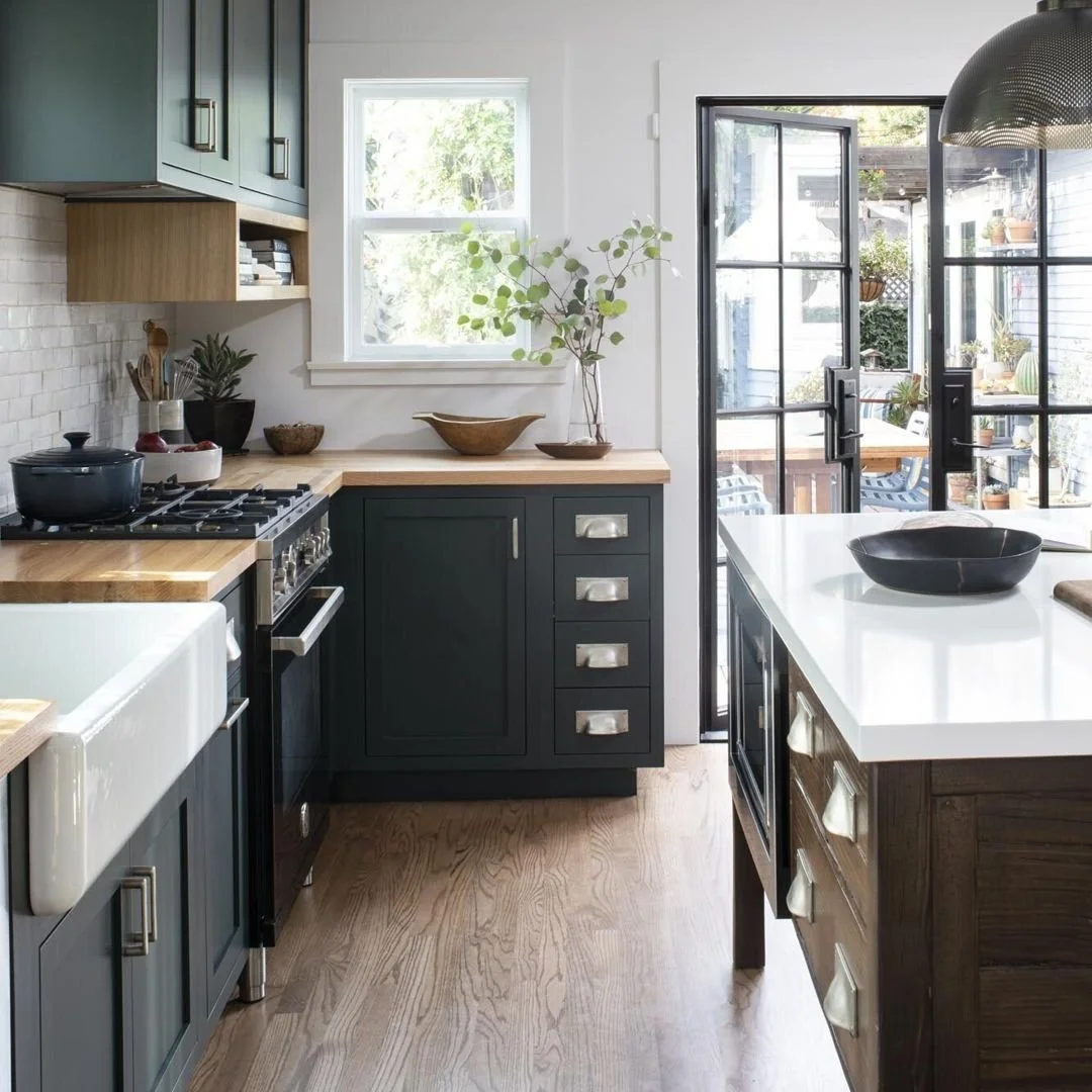 It's in the details // Sun Valley Bronze CK-911 Cabinet Pulls and CK-606 Bin Pulls in the W1 Finish, "a splurge that the designer says was totally worth it: &lsquo;It&rsquo;s the jewelry of the kitchen!&rsquo;" 

Design // @kellymartininter