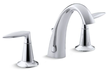 Archer® Widespread Bathroom Sink Faucet  | The universal style of the Archer collection blends subtle design elements found in Craftsman furniture with the intricate facets of jewelry. This widespread Archer faucet combines smooth laminar water del