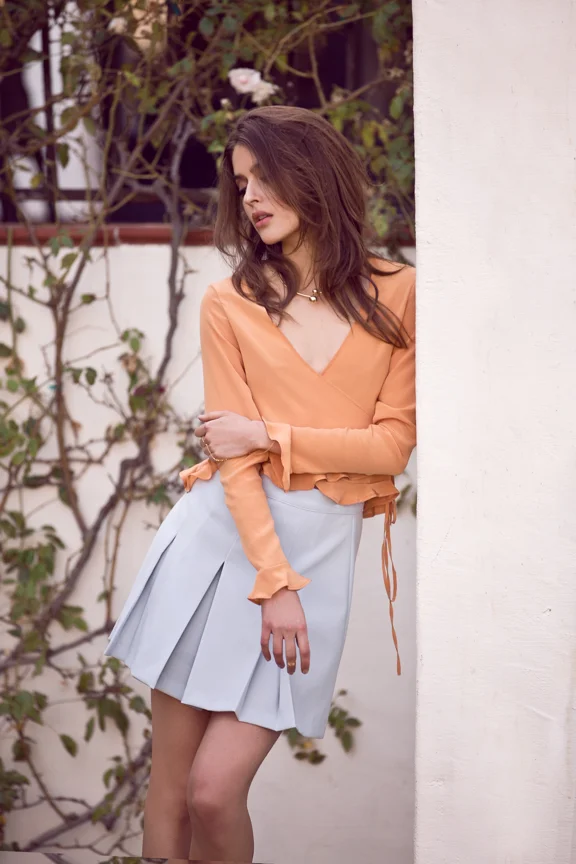 Pastel Blue Pleated Skirt