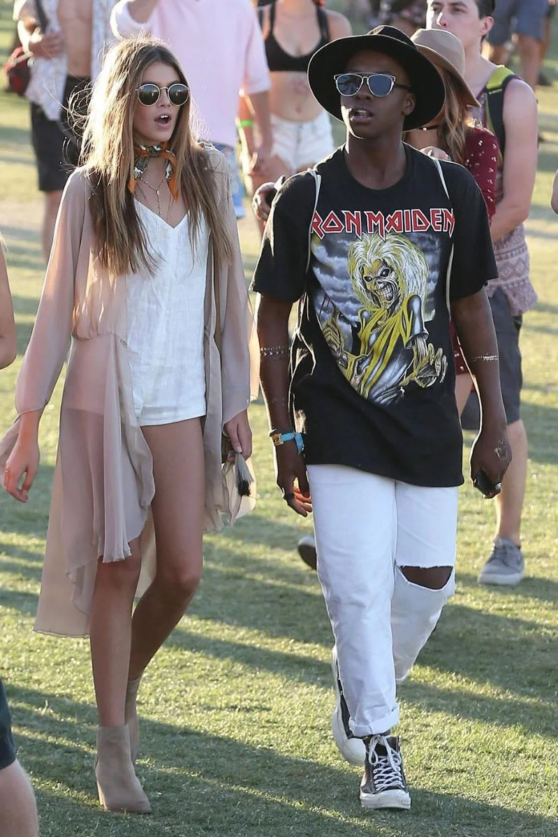 Kaia Gerber Coachella Style Pink Kimono