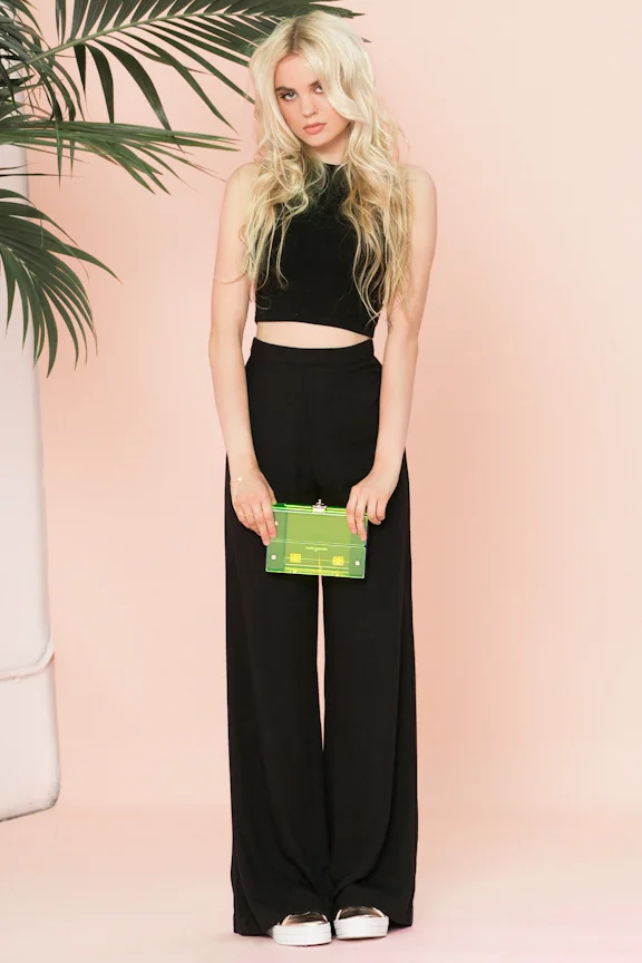 Saul Wide Leg Pants in Black