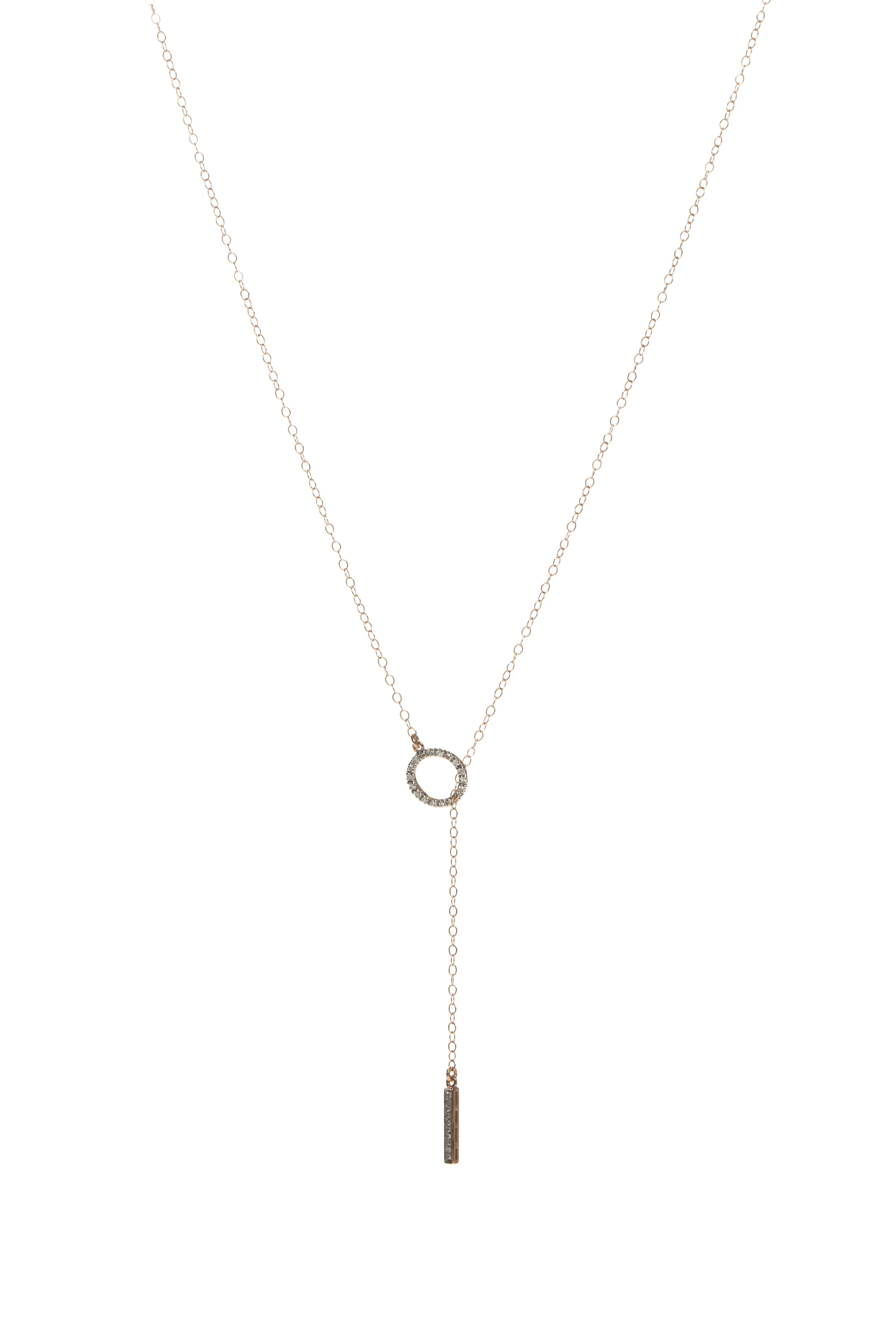 Gold Diamond Lariat Necklace