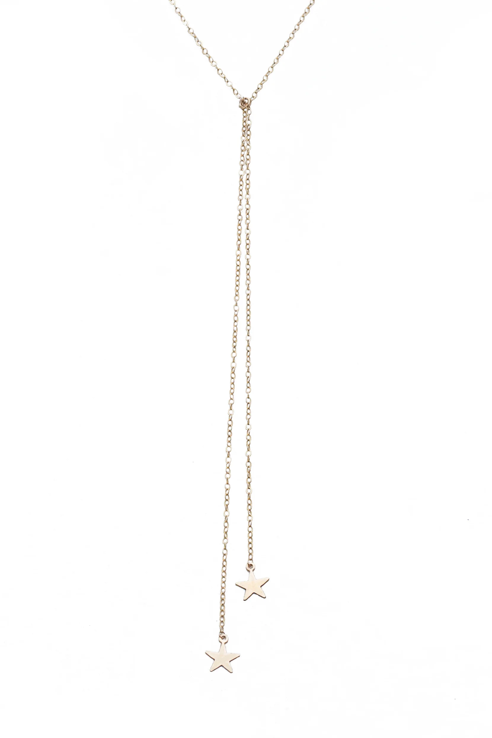 Gold Star Lariat Necklace