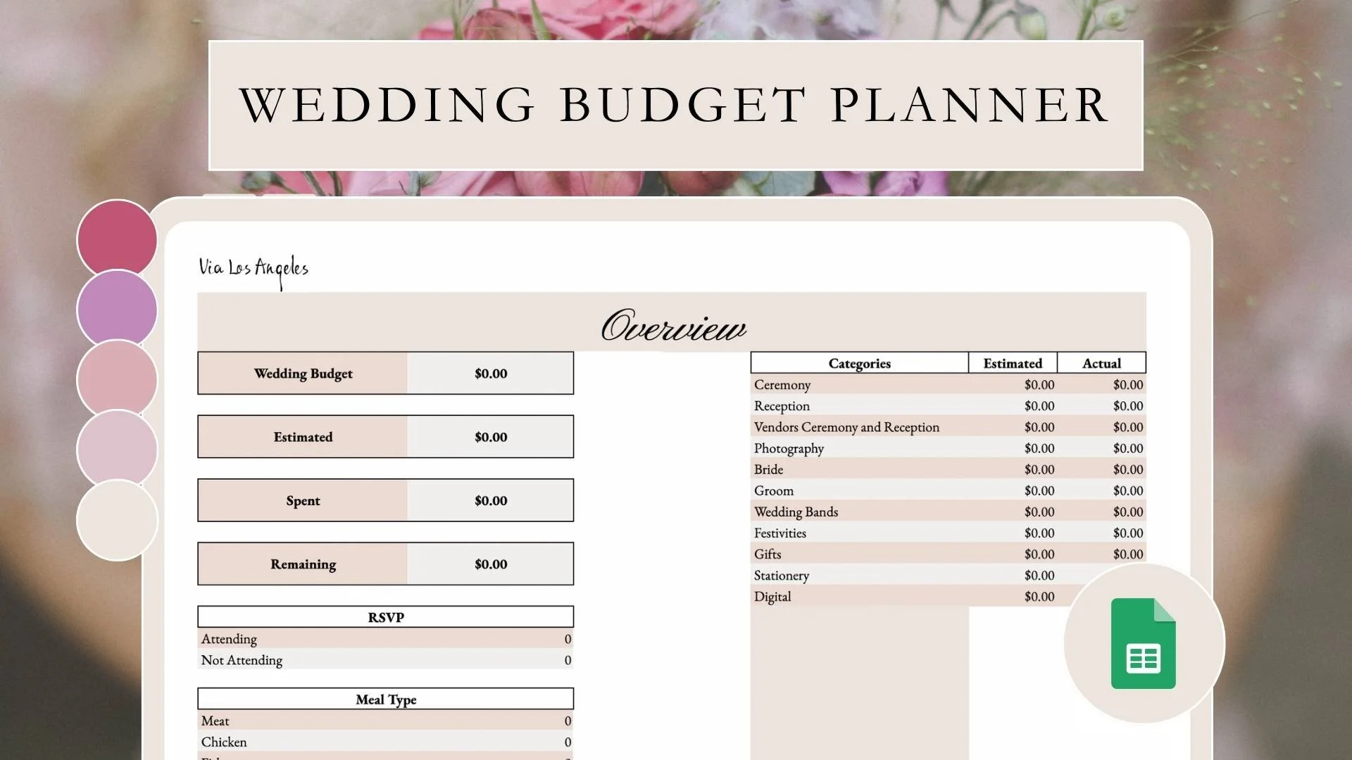 Via LA Brides! Free Wedding Budget Planner