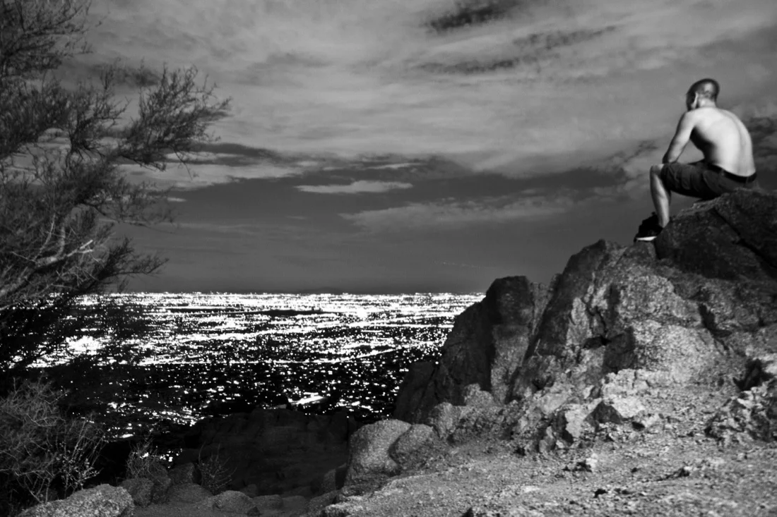 arizona camelback; glenn mountain city long exposure black & white.jpg