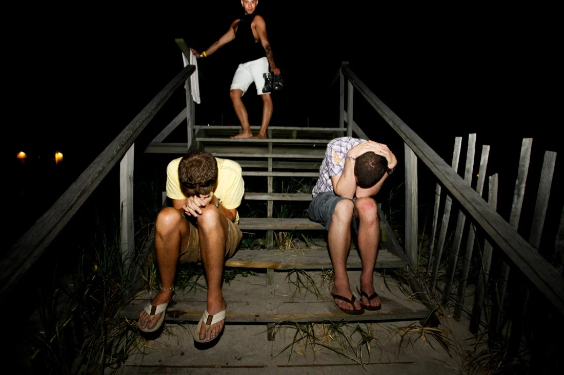 fire island pines independence day weekend 2010; cesar sleeping boys on dock.jpg