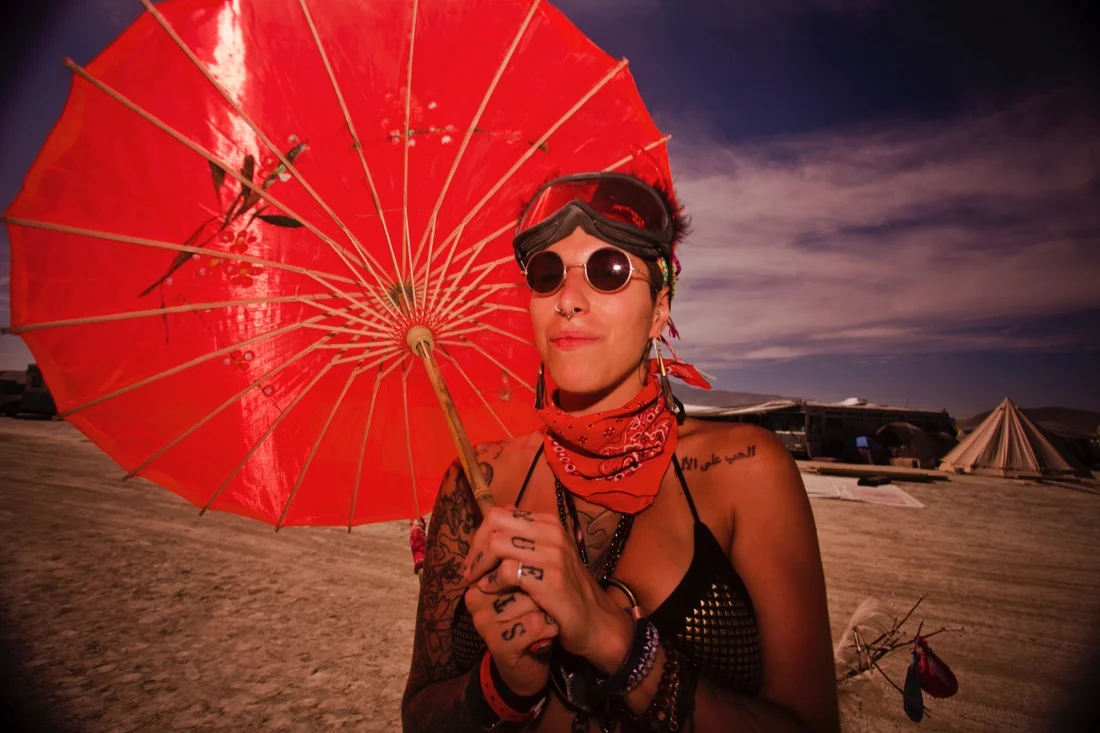 Burning Man 2015 57; Heather Umbrella.jpg