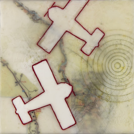 "Scott City'' (encaustic, oil and archival inkjet prints on wood panel), by PAIGE BERG RIZVI (Copy)