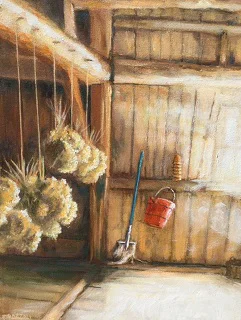 "Fritz's Barn'' (oil on canvas), by Tom Pirozzoli, at &nbsp;the Patricia Ladd Carega Gallery, Center Sandwich, N.H.
