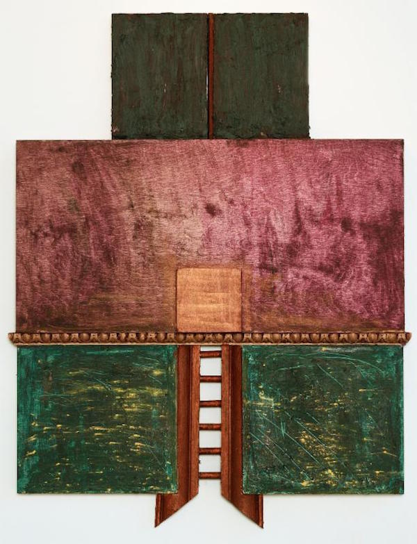 "Journey's End'' (oil/cold wax/molding on wood panels), by George Shaw, in the show George Shaw and Marjorie Kaye: The Poetics of Space,'' Oct. 8-29, at Atlantic Works Gallery, East Boston.