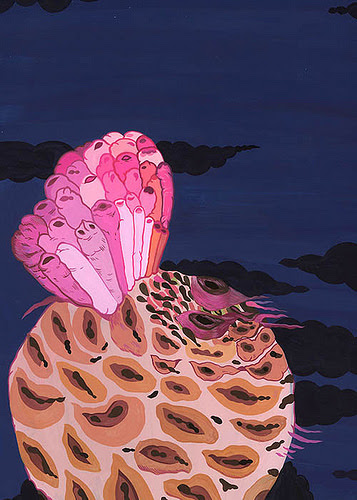 "Seed" (gouache on paper), by Boriana Kantcheva, in the show "The Sublime, Koans, and Myths Explored' ' this month at the Bromfield Gallery, Boston. Kantcheva aims to explore the natural world of myths.