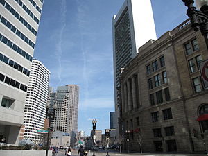Dewey Square; South Station is on the right.