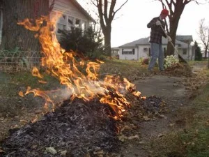 Small-town political parade in sweet smoke