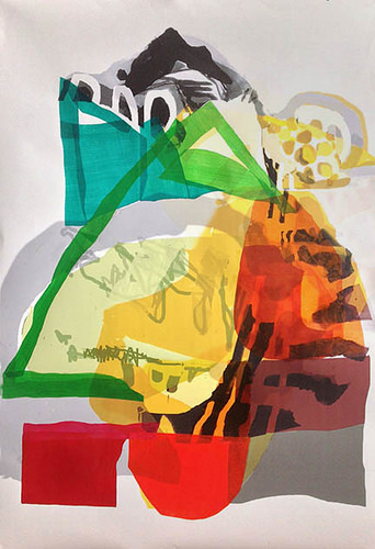 "Poet's Walk'' (acrylic and ink on paper, mounted on board), in the show of the same name by Patty Adams, at Bromfield Gallery, Boston, through Nov. 27. Her work for the show was inspired by her walks in parkland in Rhinebeck, N.Y. The gallery says her "initial drawings in ink and charcoal explored a connection to the landscape which she intensified with color in her studio.''