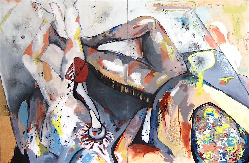 "Come and Rest Your Bones with Me'' (oil and mixed media), by Hilary Tait Norod, at Sotheby's Unlimited, Jamaica Plain (Boston), Mass.