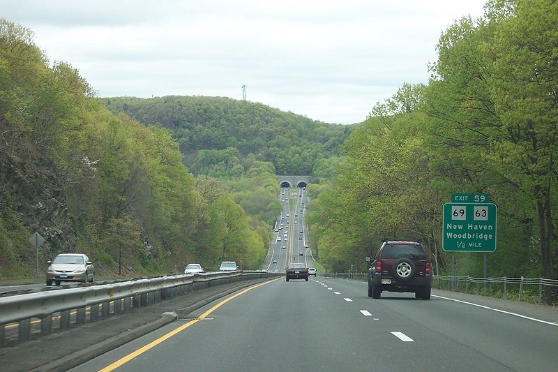 Springtime on Connecticut's Wilbur Cross Parkway.
