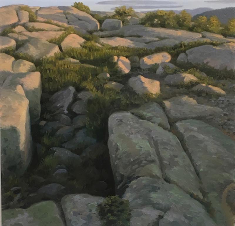 "Toward Cranberry'' {Island, Maine} (oil on Lexan panel), by James Mullen, at Alpers Fine Art, Andover, Mass. The Maine Coast must be among the most beautiful coasts in the world. If only the water were a little warmer.