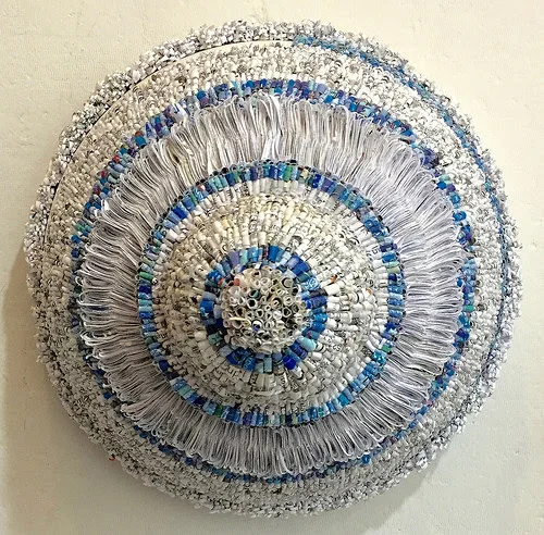 "Accumulations #4'' (mostly shredded household mail), by Jaynie Crimmins, in the group show "Reclaim Reprocess.'' at Flinn Gallery, Greenwich, Conn., through Jan. 18. The show brings together five contemporary artists' works "using discarded byproducts to repurpose materials and bring light to today's consumer culture and environmental waste,'' says the gallery.