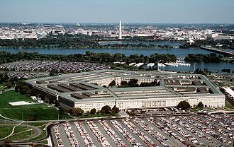Looking toward the Potomac and Washington, D.C., with the Pentagon in the foreground.