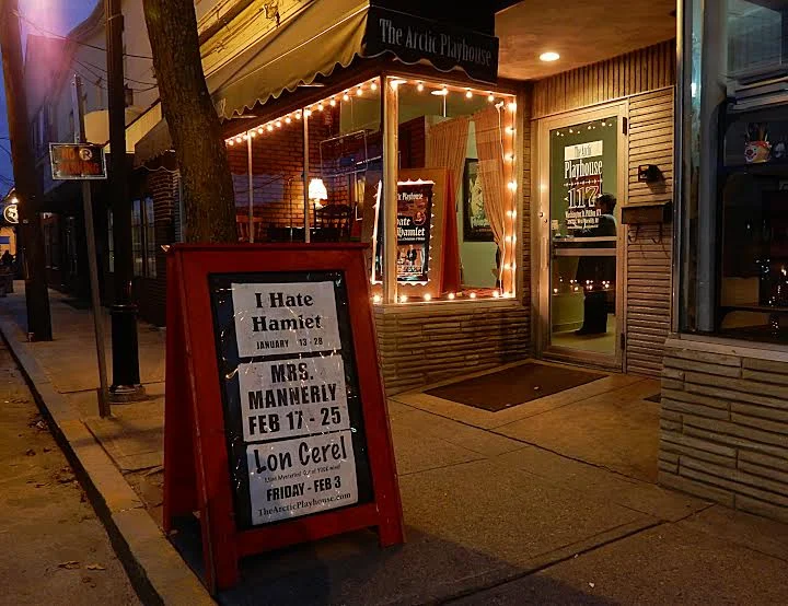 Notebook: A theater may presage  renewal of an old New England mill village;  slow-train joys