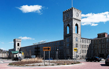 The Royal Mill, in West Warwick, R.I., home of Llewellyn King and his wife, Linda Gasparello, and where Fruit of the Loom fabric used to be made.