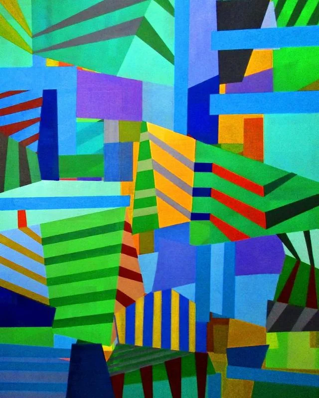 "Into the Woods'' (acrylic on canvas), by Francis Domec, in his show "The Purring of the Soul,'' at Galatea Fine Art, Boston, March 1-29.