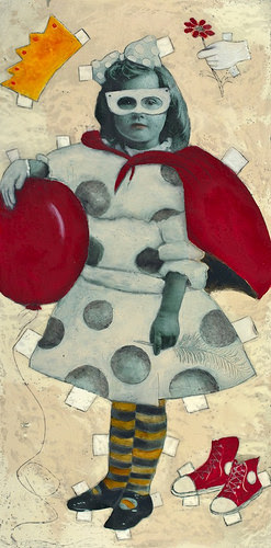 "Girl with Options'' (encaustic painting), by Jennifer Goldfinger, in the show "Encaustic Art,'' at Francesca Anderson Fine Art, Lexington, Mass., through March 25.