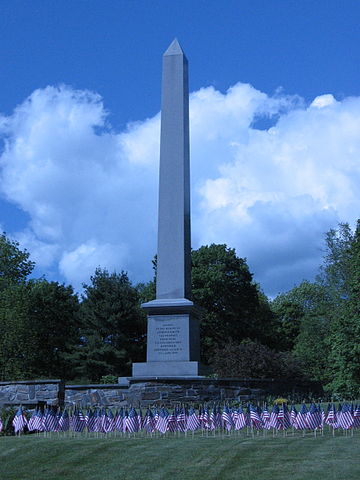 Obelisk in Vermont's White River Valley marking the birthplace of Joseph Smith, the founder of Mormonism.