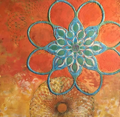 "Amrit Vela'' (encaustic on wood), by Sharon Ligorner, in the group show "Encaustic Art,'' at Francesca Anderson Fine Art, Lexington, Mass., through March 25. "Amrit Vela'' is a Hindi phrase meaning the time few hours before sunrise.