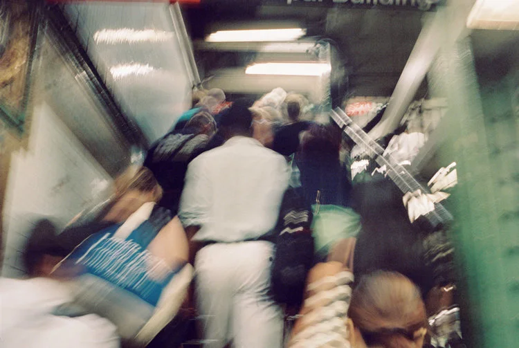 From the "Peripheral Visions'' collection of photographer, author (of the best-selling The Death of Common Sense, among other books ) and civic leader Philip K. Howard. Mr. Howard says that his images in this series "frame the repetitive patterns of daily landscapes that we feel but rarely consciously observe. Shot on 35mm film at slow shutter speeds to convey how most of us experience these moments, they are impressionistic, with large prints taking on a pointillistic quality.'' They seem tinctured with urban angst but also with aesthetic pleasure and even a kind of droll humor. See his Web site: http://philipkingphoto.com/