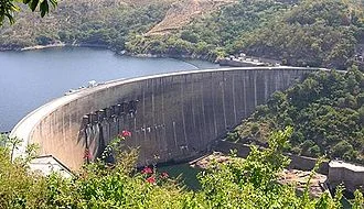 The Kariba Dam, between Zimbabwe and Zambia.