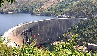 The Kariba Dam, between Zimbabwe and Zambia.