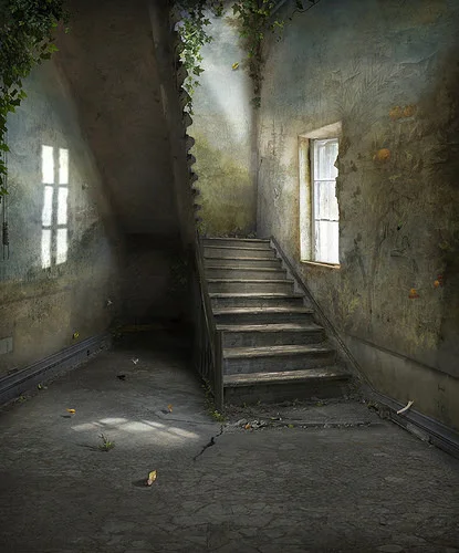 "Staircase'' (digital pigment print), by Suzanne Moxhay, in show "Interiors,'' at Wallace Anderson Gallery, Bridgewater, Mass., through April 14.