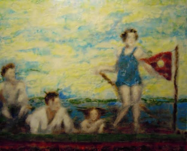 "Summer Blur'' (encaustic) by Nancy Whitcomb, in the group show "Four Explore,'' with Angel Dean, Mimo Gordon-Riley, Nancy Gaucher-Thomas and Priscilla Foley Blackman, at the Providence Art Club, April 23-May 12.