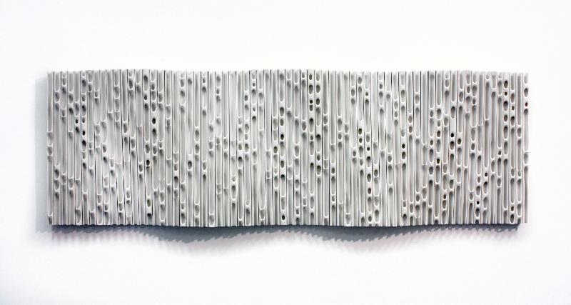 "Wave 8'' (PVC pipe on Aspen wood), by Jessica Drenk, in the group show "Matters at Hand,'' at Heather Gaudio Fine Art, New Canaan, Conn., April 20-June 17. The gallery says: "This all-women exhibition explores an appreciation for the natural world, its beauty and ephemerality .''