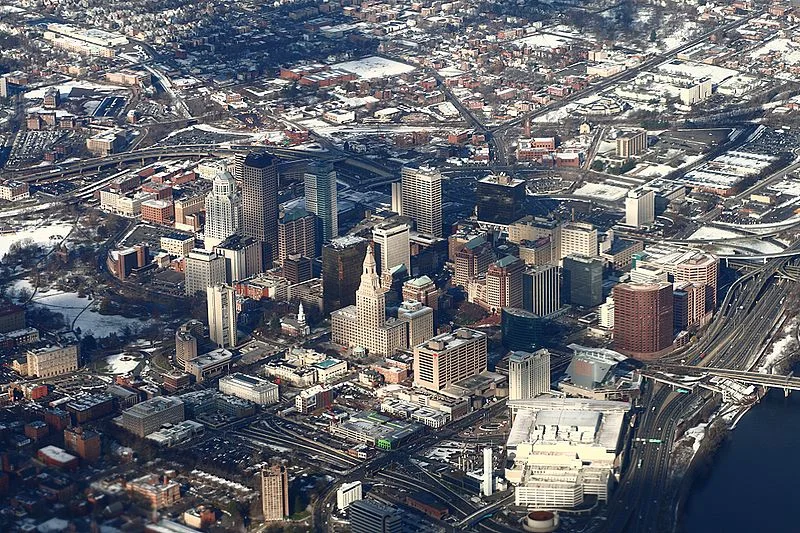 Downtown Hartford, once famed as the "Insurance Capital of the World.''-- &nbsp;Photo by Sage Ross
