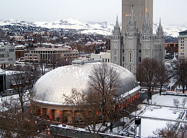The Mormon Tabernacle on Salt Lake City.