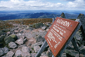 Top of Mt. Katahdin, in Maine, the northern terminus of the Appalachian Trail.