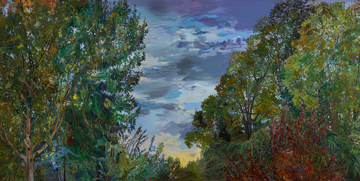 "Rim of Sunlight and Trees'' (oil on canvas), by Nancy Friese, in her show "Arbor Views,'' at Cade Tompkins Projects, Providen ce.