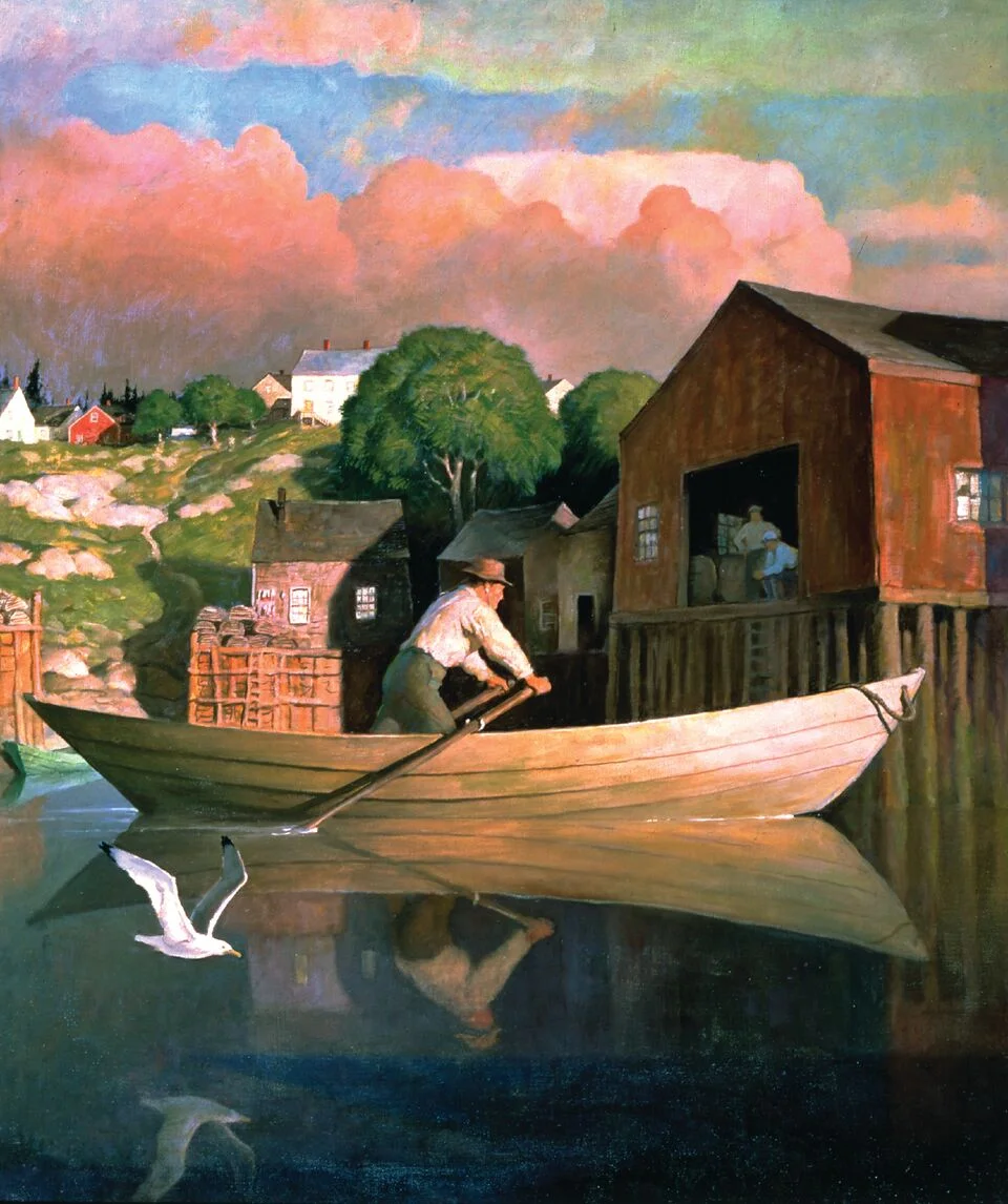 "The Doryman'' (Evening) (oil on canvas), by N.C. Wyeth (1882-1945), in the show "Howard Pyle, His Students & the Golden Age of American Illustration,'' opening May 26 at the National Museum of American Illustration, Newport. Copyright National Museum of American Illustration, Newport, R.I.; Photo courtesy of the American Illustrators Gallery, New York. N.Y.