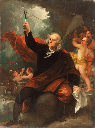 "Benjamin Franklin Drawing Electricity from the Sky' at the Philadelphia Museum of Art , by Benjamin West