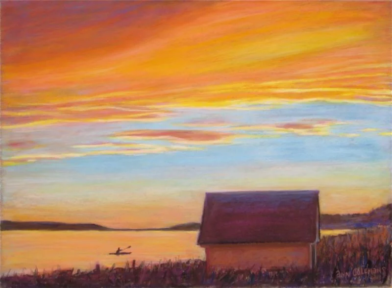 "Mustard Sky'' (pastel), by Ann Coleman at the gallery named for her in Wilmington, Vt.