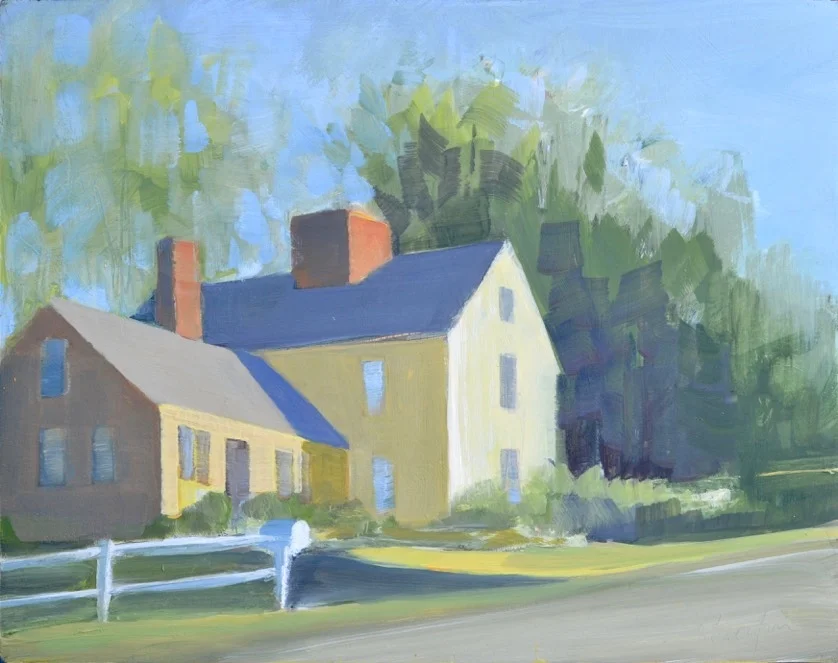 "Yellow House" (oil on panel), by Priscilla Serafin, at Alpers Fine Art, Andover, Mass.