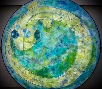 "Cod Larvae'' (encaustic on panel), by Pamela Dorris DeJong, in the group "Protect the Oceans: An exhibit of artists interested in protecting our oceans and shoreline habitats,'' at Highfield Hall, Falmouth, Mass., through June 18.